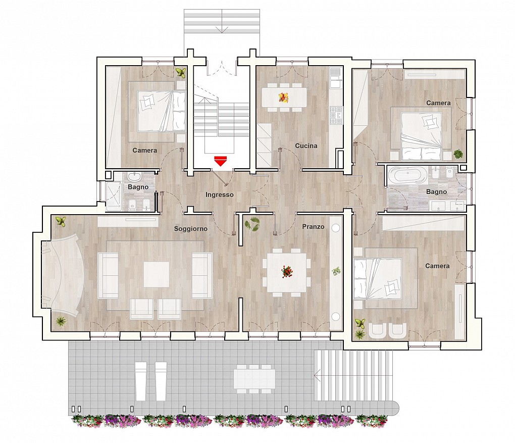 PPC private property consultants: Ampio Appartamento ristrutturato in villa con giardino