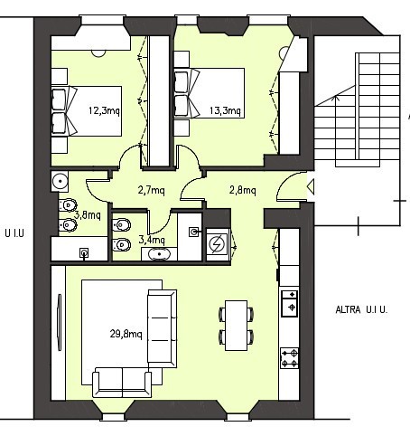 Marangonirent: Large two bedrooms flat next to MM Lodi